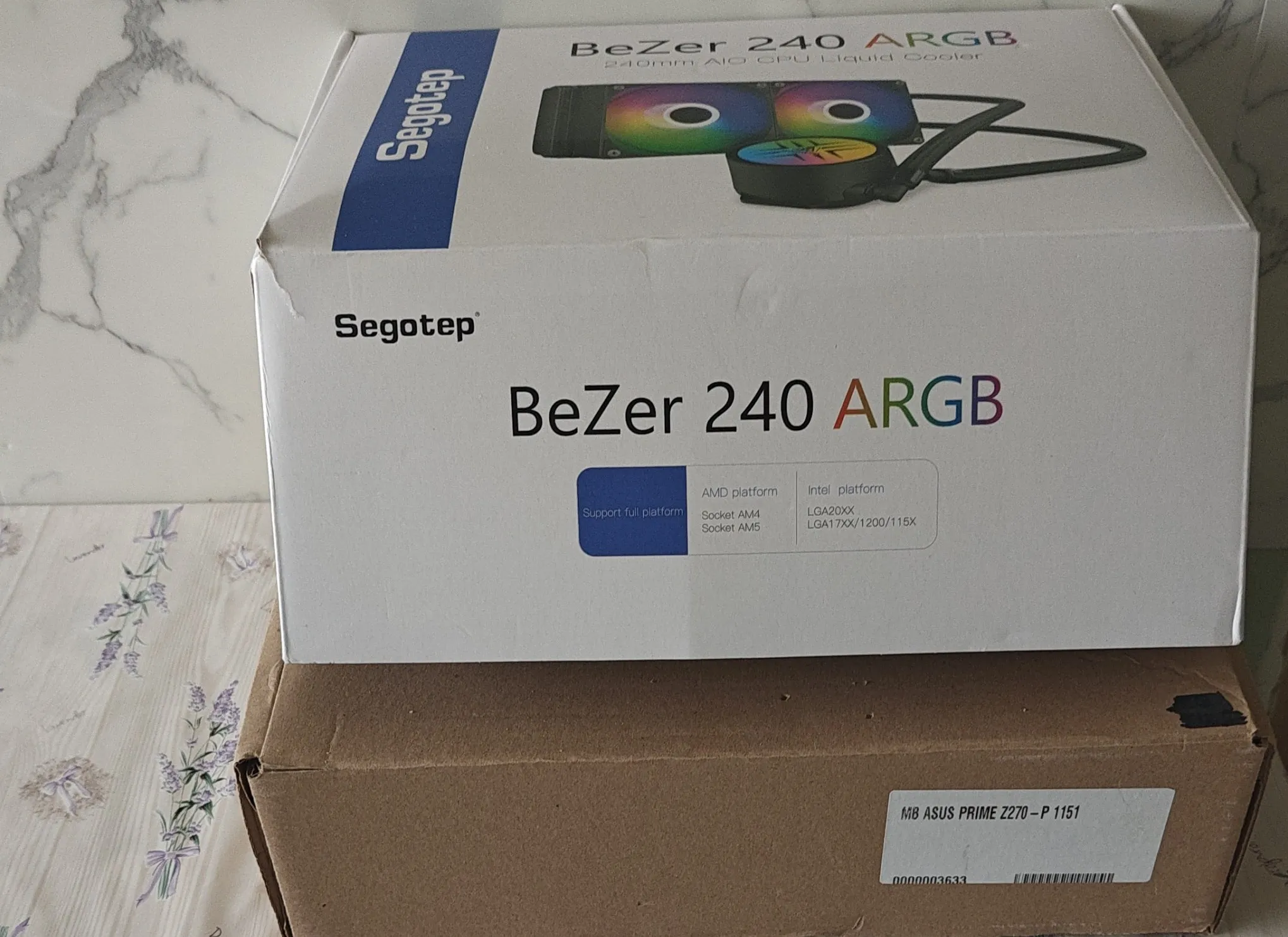 Piese achiziționate - AIO 240 mm Segotep BeZer și placă de bază ASUS PRIME Z270-P în cutii